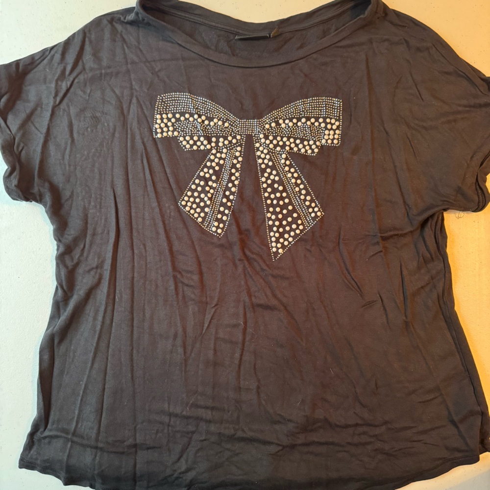 Joei & I T-Shirt with Rhinestone Bow | 2X